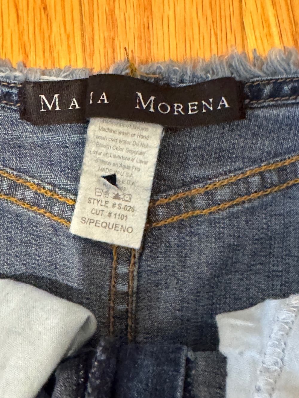 Maria Morena Y2K Studded Denim Skirt Raw Hem Made in US - Picture 2 of 7